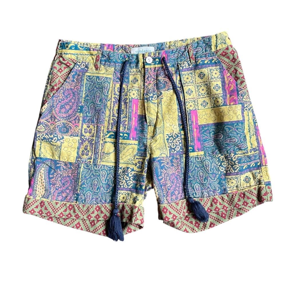 Sundance Kalini Shorts Women’s Boho Green Linen cotton Blend Medium